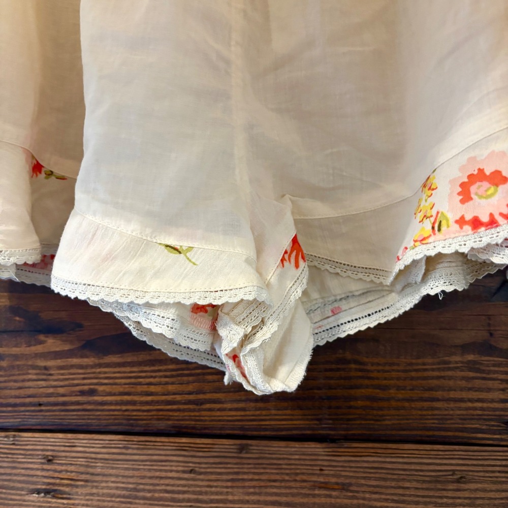 Aerie Rock N Ruffle Floral Skort Women's M Cream Orange Boho Lace Cottagecore - Picture 3 of 10